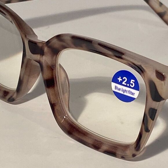 1096 Claudia 2.5 Black Pink Tortoise Reading Glasses Square Concave Readers N… - Picture 8 of 9